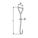 Schleusenhaken mit Triangel-Griff Edelstahl A4 750mm 2...