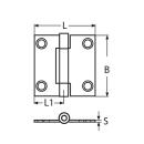 Scharnier Edelstahl A2 50x50mm 4 Stück