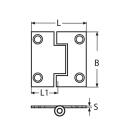 Scharnier Edelstahl A2 50x50mm  4 Stück