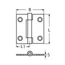 Scharnier Edelstahl A4 70x75mm 2 Stück