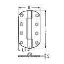 Scharnier Edelstahl A4 71x152mm 2 Stück