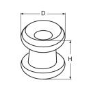 Gummiseilhalter / Persenning Knopf Edelstahl A4 11x10mm, für Senkschrauben 3,9mm 50 Stück
