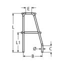 Pfortenstütze Edelstahl A4 Höhe 740mm 1 Stück