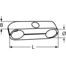 Haltegriffverbinder, massiv Edelstahl A4 für Rohr 22mm 1 Stück