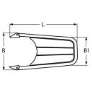 Bugspriet Teak Edelstahl A4/Holz 650x330mm 1 Stück