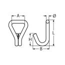Gurthaken, schwere Ausführung Edelstahl A4 7x56mm 5...