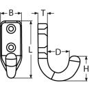 Kleiderhaken Edelstahl A4 40x13mm 10 Stück