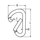 Alu-Karabinerhaken Alu 12x117mm 5 Stück