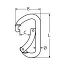 Alu-Karabinerhaken Alu 11x100mm 5 Stück