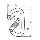 Alu-Karabinerhaken mit Sicherungsmutter Alu 12x112mm 5...