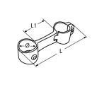 Handlaufhalter Mittelstück Edelstahl A4 für Rohr 25mm 1 Stück