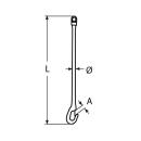 Bojenhaken mit Sicherung Edelstahl A4