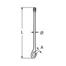Bojenhaken mit Sicherung Edelstahl A4 25x900mm 1 Stück