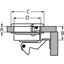 Einlassgriff Edelstahl A4 57mm rund