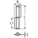 Anschweißscharnier, 2-tlg. Edelstahl A2 140mm, Bolzen herausnehmbar 2 Stück