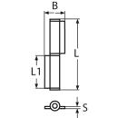 Anschweißscharnier, 2-tlg. Edelstahl A2 120mm 2...