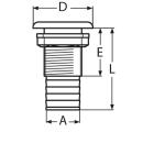 Borddurchlass mit Schlauchanschluss Kunststoff 3/4 Zoll für Schlauch 19mm, weiß 5 Stück