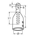 Rohrverlängerung, verstärkt Edelstahl A4 für Rohr 25mm 1 Stück
