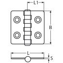 Scharnier Edelstahl A2 40x40mm 10 Stück