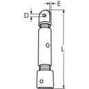 Biminispanner Edelstahl A4 für Rohr 25mm, 138-189mm 1 Stück