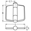 Scharnier mit Schnappabdeckung Edelstahl A4 42x45mm 2 Stück