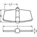 Scharnier mit Schnappabdeckung Edelstahl A4 78x45mm 2...