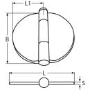 Scharnier mit Schnappabdeckung Edelstahl A4 65x70mm 2 Stück