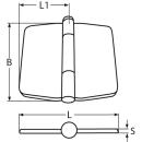 Scharnier mit Schnappabdeckung Edelstahl A4 78x83mm 2 Stück