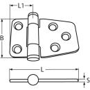 Scharnier mit Halteautomatik Edelstahl A4 57x42mm 4...