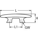 Klampe mit Alu-Gegenplatte und Innengewinde Edelstahl A4