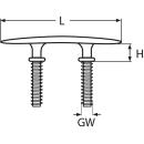 Klampe mit Alu-Gegenplatte und Außengewinde...