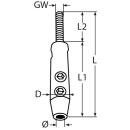 ESS Schraubterminal mit Gewindestift Edelstahl A4 5mm/M6x50(37)mm 2 Stück