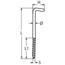 Schraubhaken mit Holzgewinde Edelstahl A2
