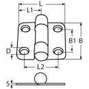 Scharnier mit Halteautomatik Edelstahl A4 38x38mm 2...