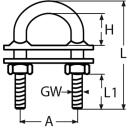 U-Bolzen, schwere Ausführung Edelstahl A4 M10x100mm 1 Stück