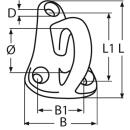 Fenderauge Edelstahl A4 50mm, Auge 17mm 2 Stück