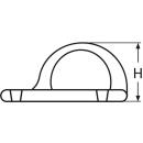 Fenderauge Edelstahl A4 50mm, Auge 17mm 2 Stück