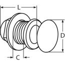 Fenderhaken Pop-out Edelstahl A4 34mm 1 Stück