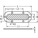 Lüftungsgitter, oval Edelstahl A4 180x80mm 1 Stück