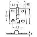 Scharnier Edelstahl A2 25x30mm 10 Stück