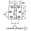 Scharnier Edelstahl A2 53x70mm 10 Stück