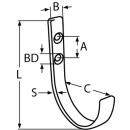 Haken Edelstahl A4 110mm 5 Stück