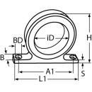 Angelrutenhalter Alu 2-teilig, Innendurchmesser 39mm 1 Stück