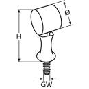 Handlaufdurchlass mit Gewinde Edelstahl A4 M8x28mm, für Rohr 25mm 1 Stück