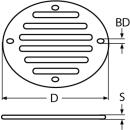 Lüftungsblech Edelstahl A4 82,5x3,7mm 10 Stück