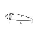 Handlaufendstück, 5,5Grad Edelstahl A4 125mm, für Rohr 22mm 1 Stück