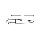 Handlaufendstück, 5,5Grad Edelstahl A4 140mm, für Rohr 22x1,5mm 1 Stück