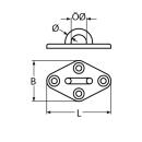 Decksplatte Raute Edelstahl A4 80x50mm, Bügel 7,0mm 5 Stück