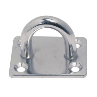 Decksplatte eckig Edelstahl A2 40x35mm, Bügel 6mm 10 Stück