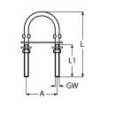 U-Bolzen mit Gegenplatte Edelstahl A2